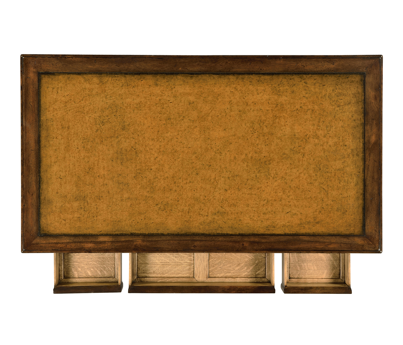 Leather & walnut turned desk