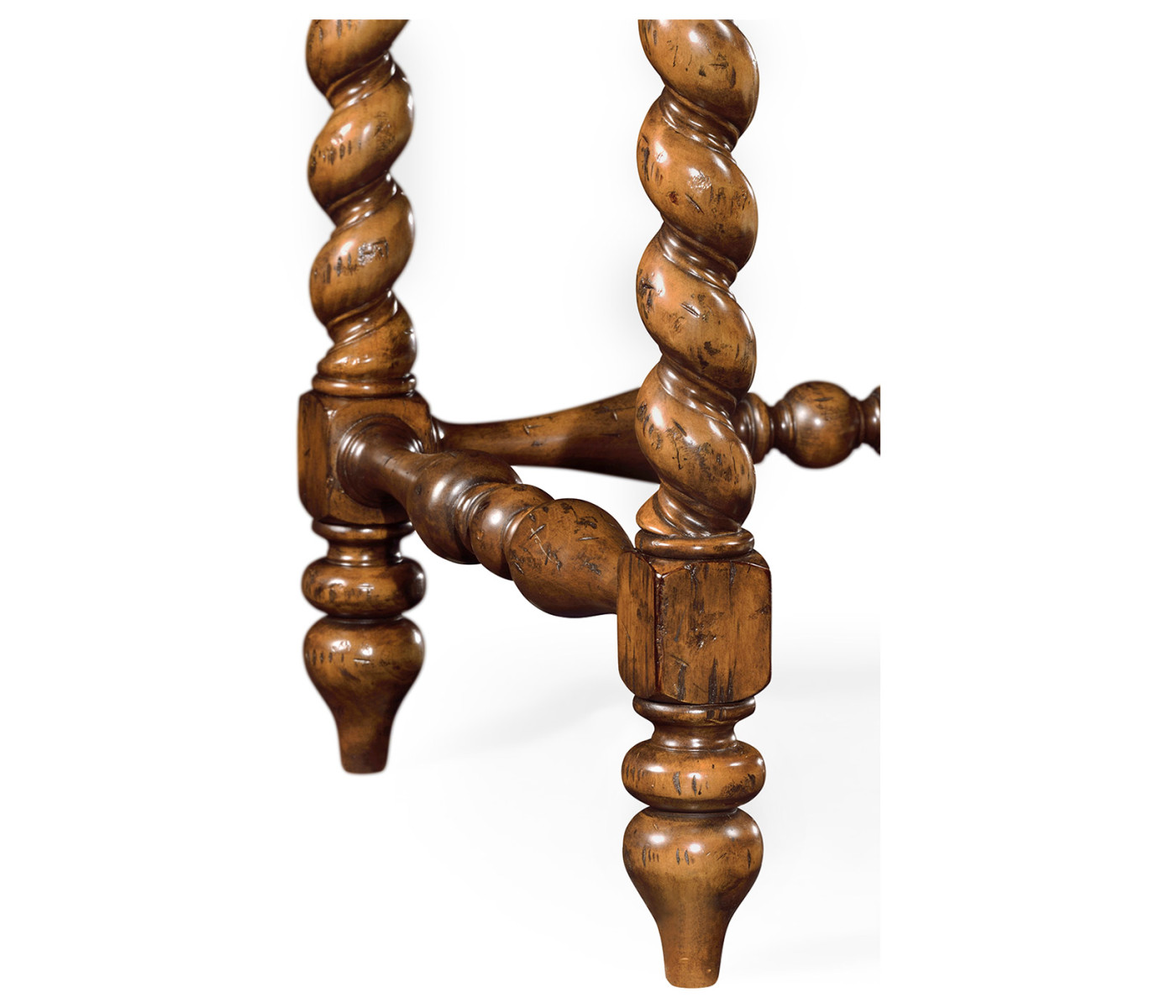 Leather & walnut turned desk