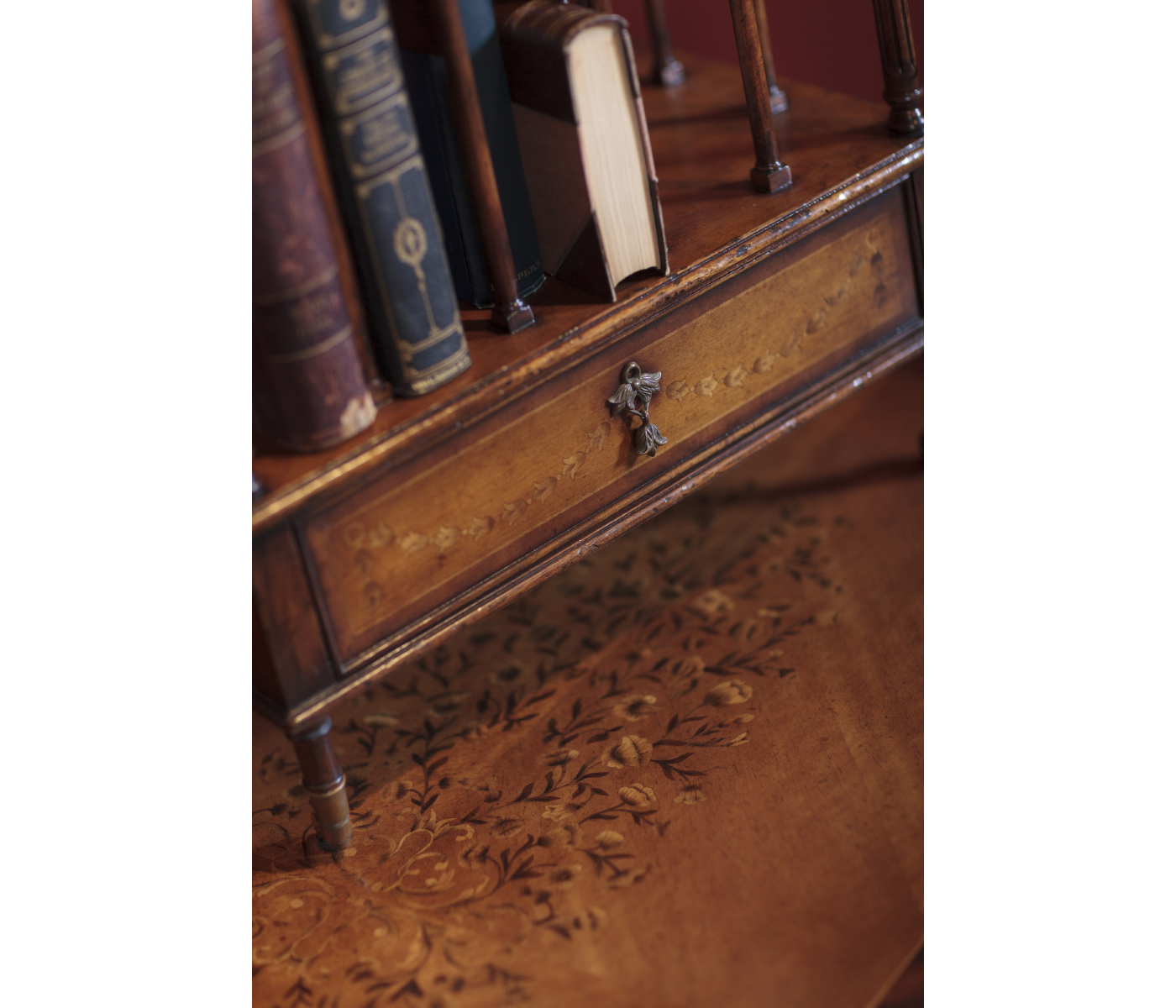 Walnut Three-Tier Étagère with Single Canterbury