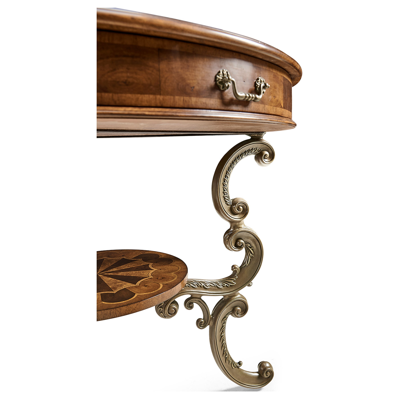 Oyster Round Table on Brass Base