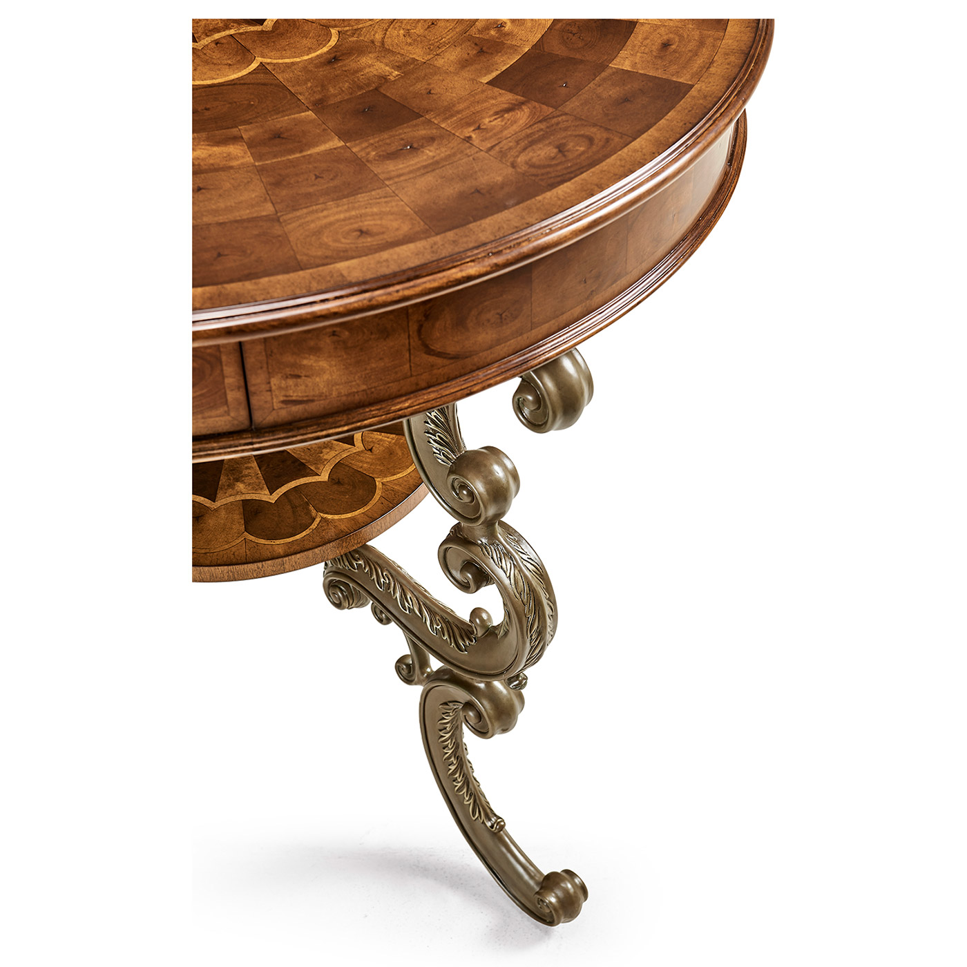 Oyster Round Table on Brass Base