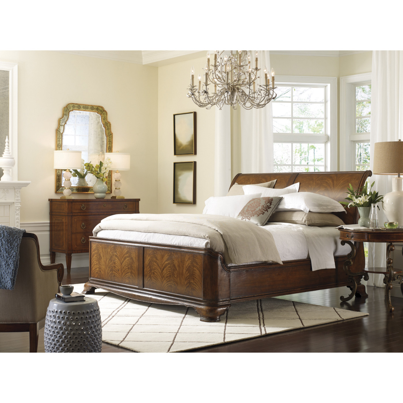 Oyster Round Table on Brass Base