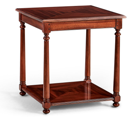 Oyster veneer square side table