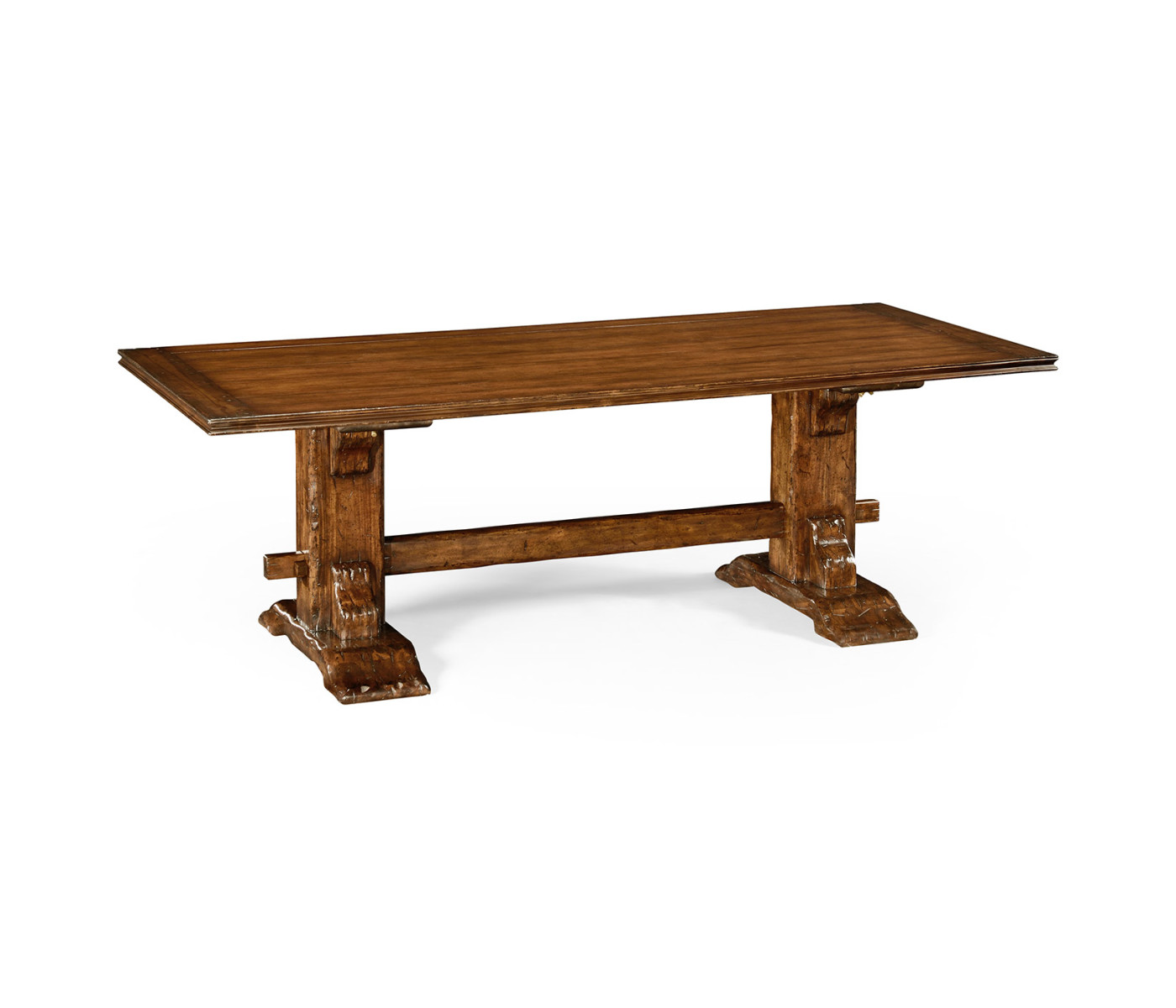 Walnut dining table on heavy base