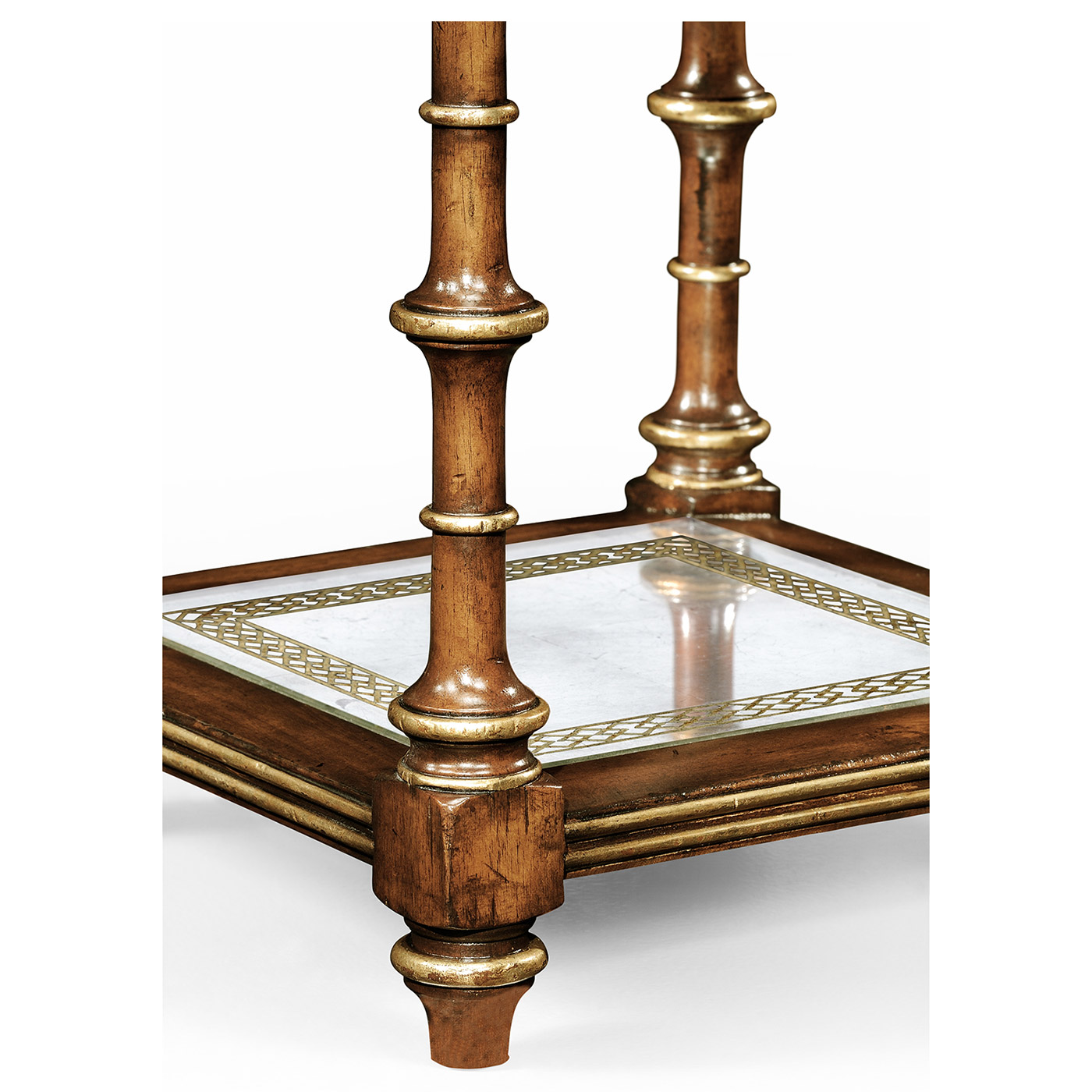 Walnut & Églomisé Four-Tier Étagère