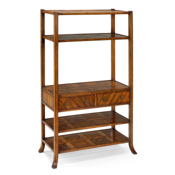 Walnut parquet shelf