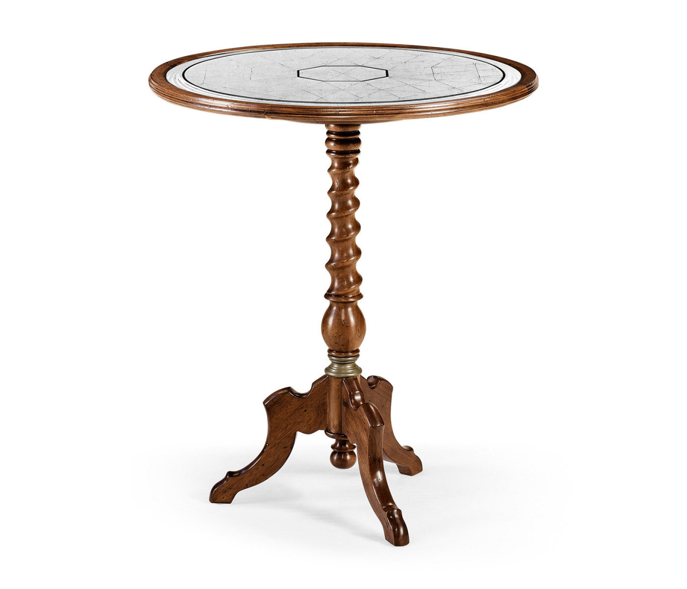 Églomisé & Walnut Round Wine Table