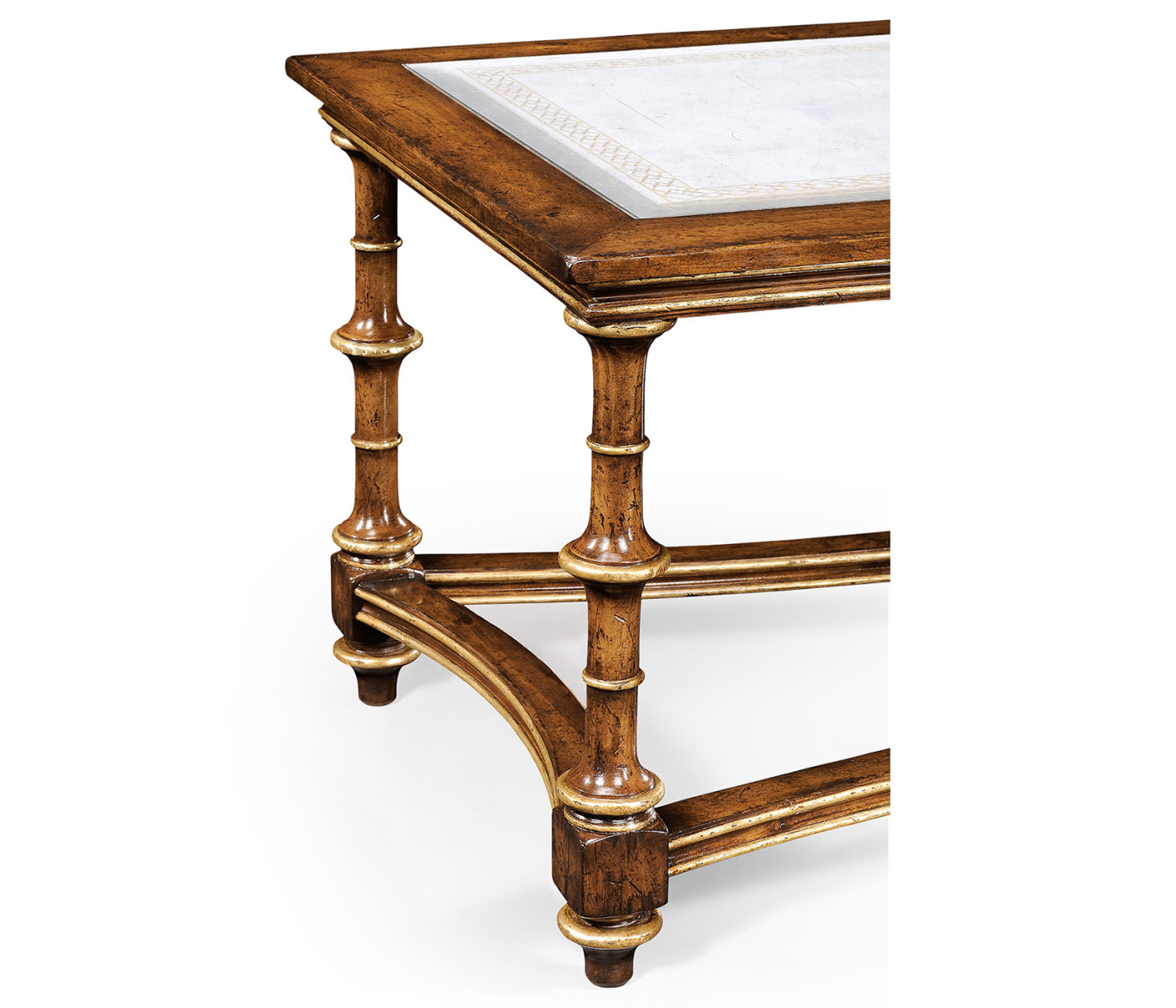 Walnut and Églomisé Rectangluar Coffee Table