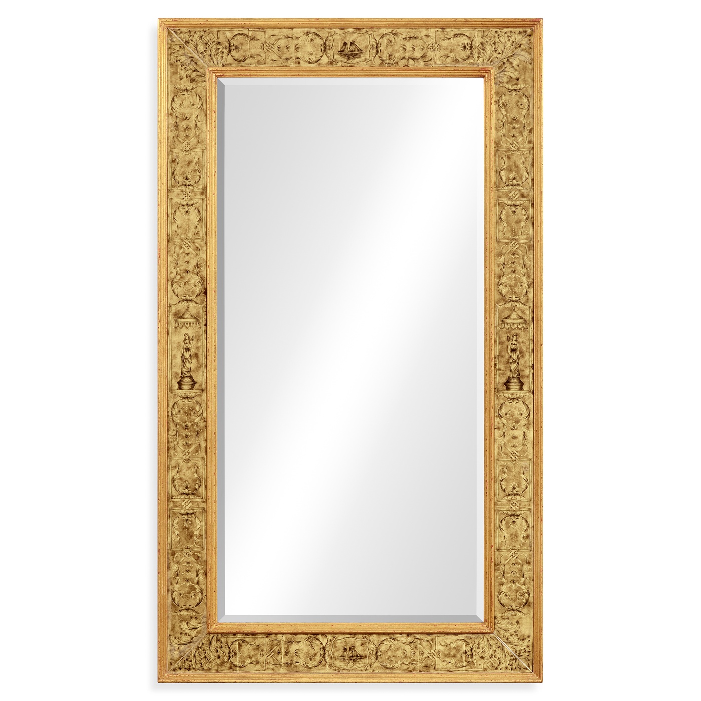 Rectangular Plain Mirror with Gilt Renaissance Decoration (Gold)