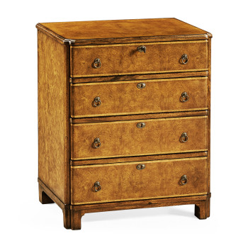 Windsor Walnut Bow Front Chest of Four Drawers