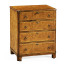 Windsor Walnut Bow Front Chest of Four Drawers