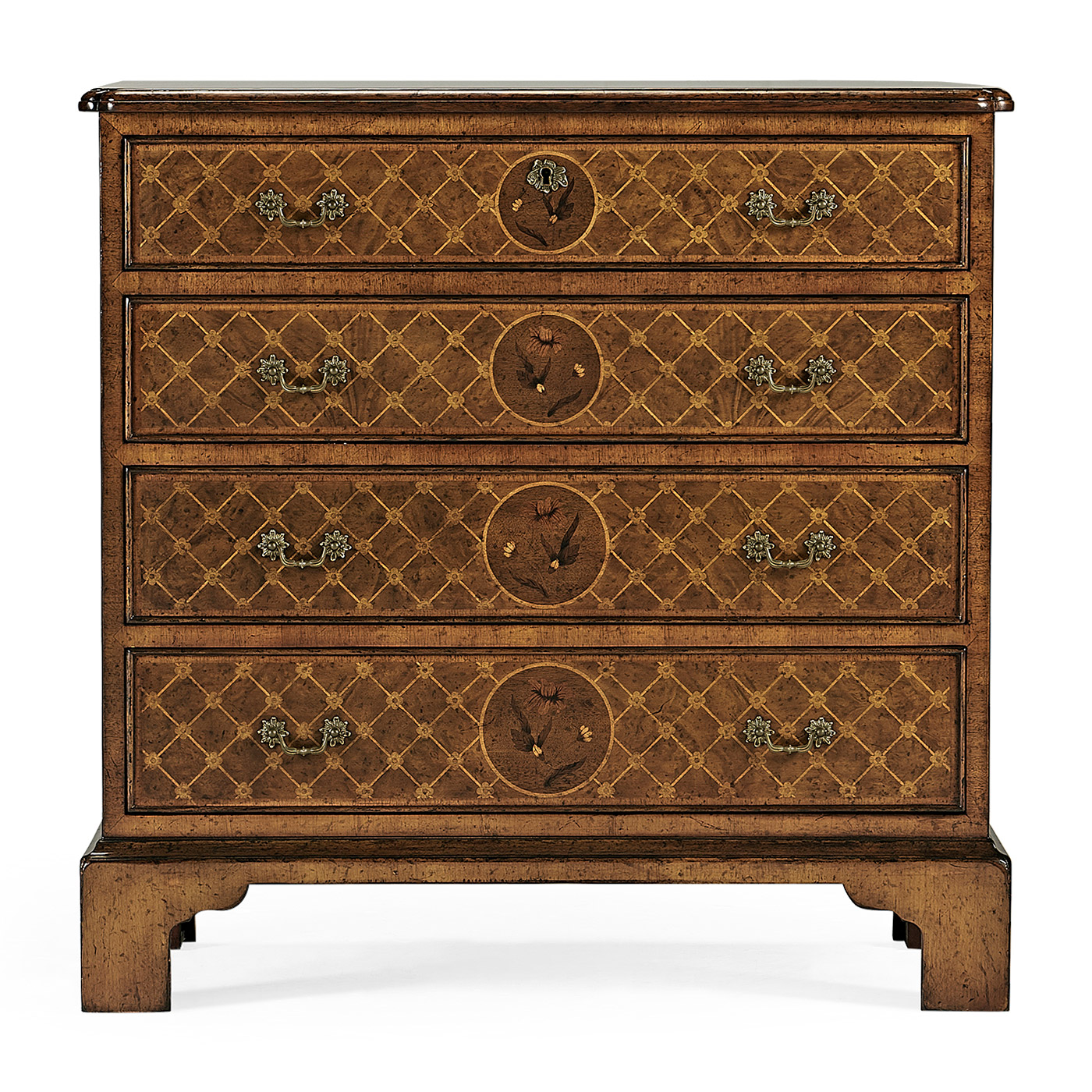 Windsor Floral Marquetry & Parquetry Small Chest of Drawers