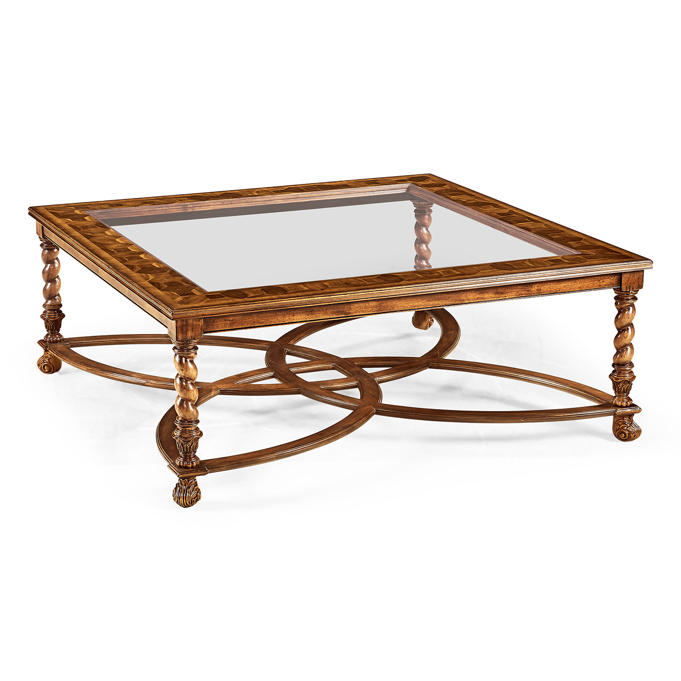 Square oyster coffee table glass top (52