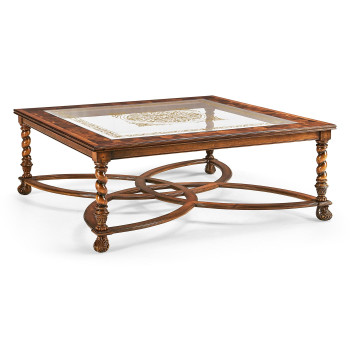 Square Oyster & Églomisé Coffee Table (52