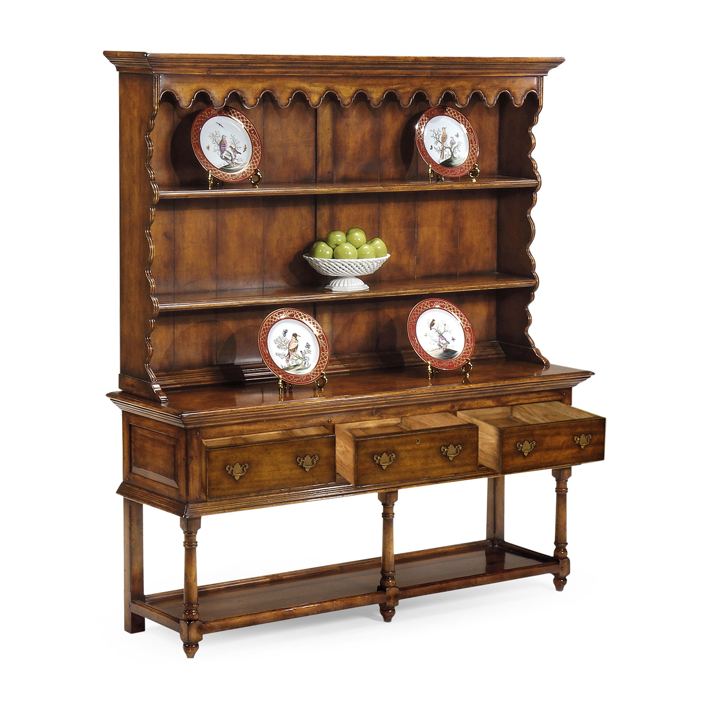 Country Walnut Open Welsh Dresser