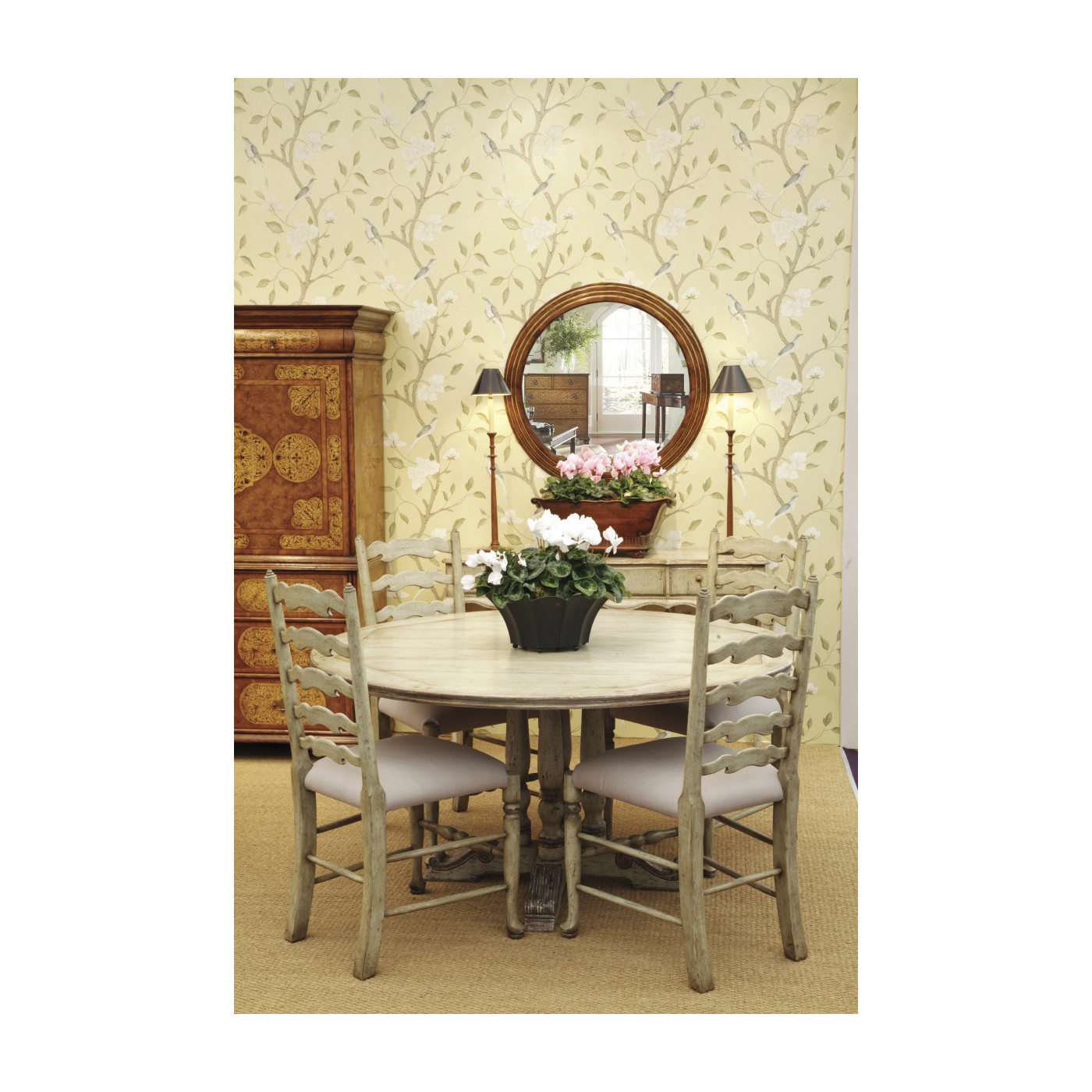 French Style Painted Dining Table (Olive Green) 60