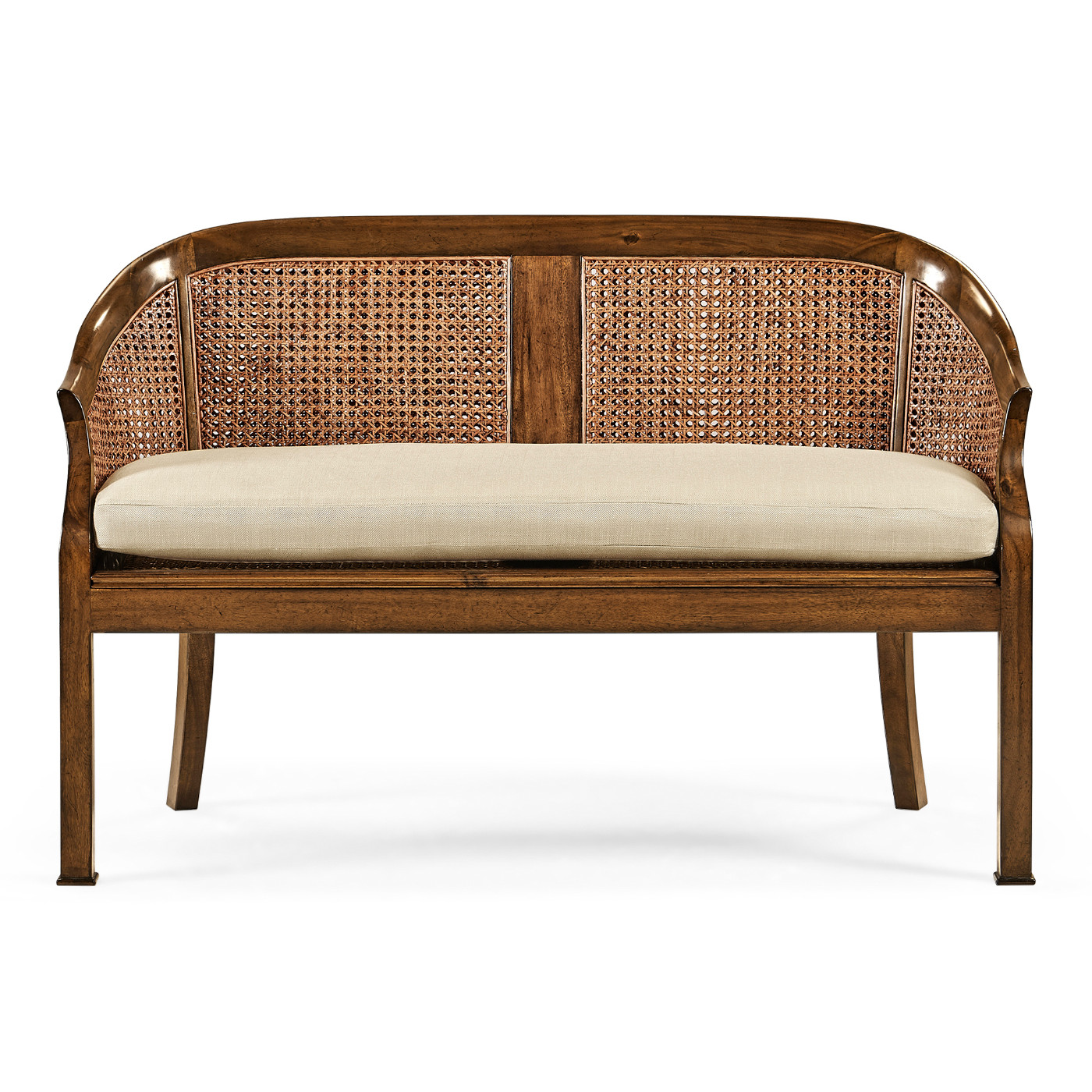 Walnut 2-Seater Salon Settee Cane Back