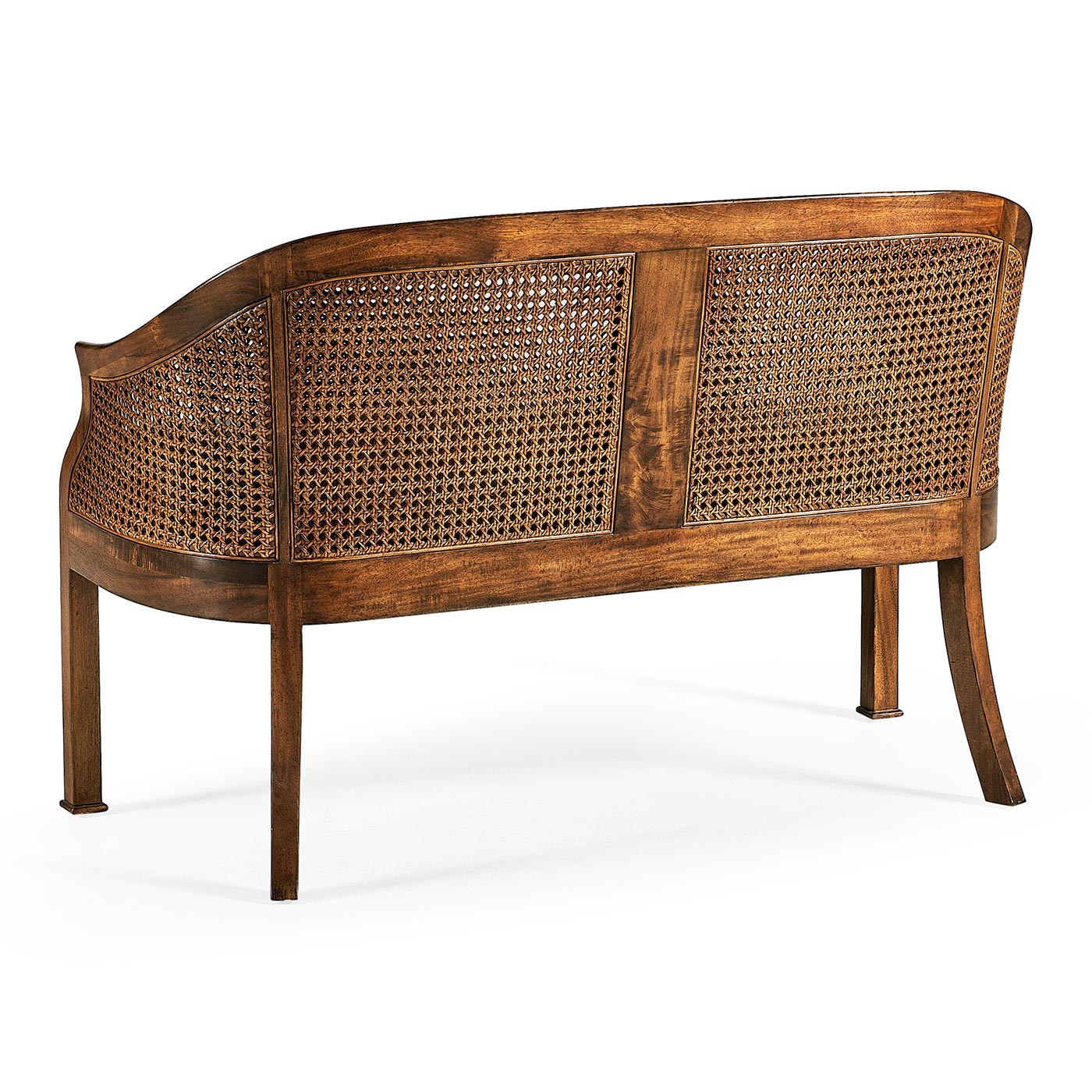 Walnut 2-Seater Salon Settee Cane Back
