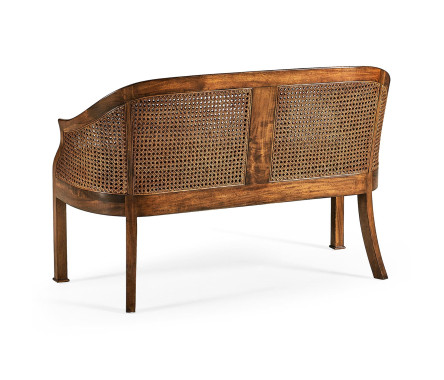 Walnut 2-Seater Salon Settee Cane Back