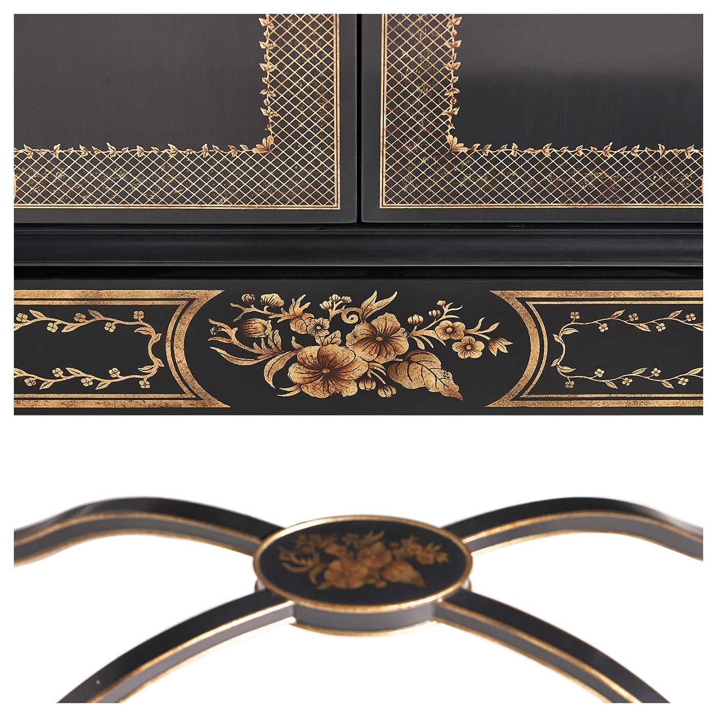 Black Painted Drinks Cabinet