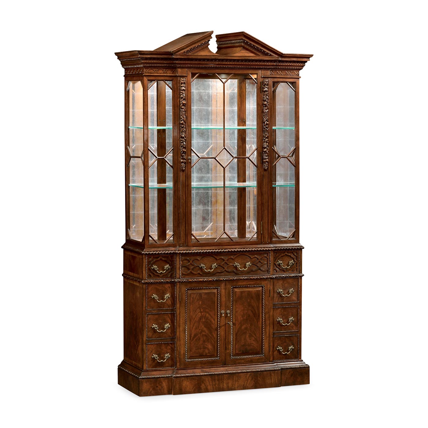 Neo-Classical Mahogany China Cabinet
