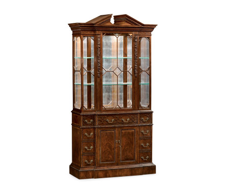 Neo-Classical Mahogany China Cabinet