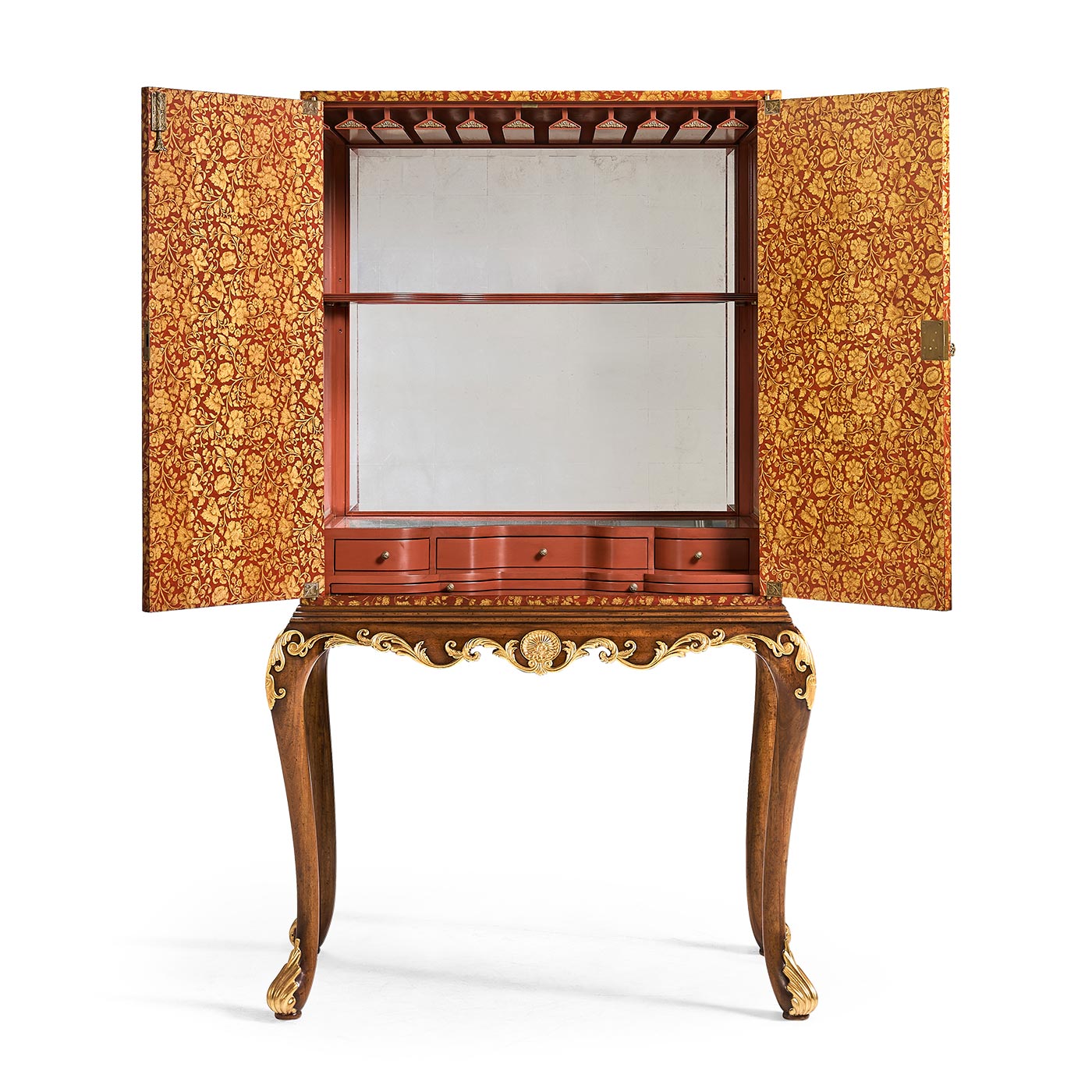 Red Chinoiserie Drinks Cabinet