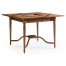 Walnut Leather Games Table with Geometric Inlays