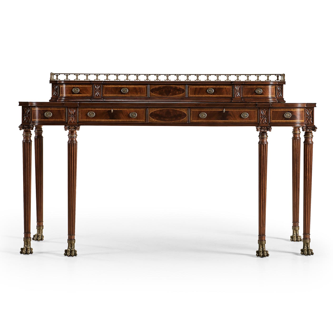Buffet or Serving Table with Brass Gallery (Mahogany)