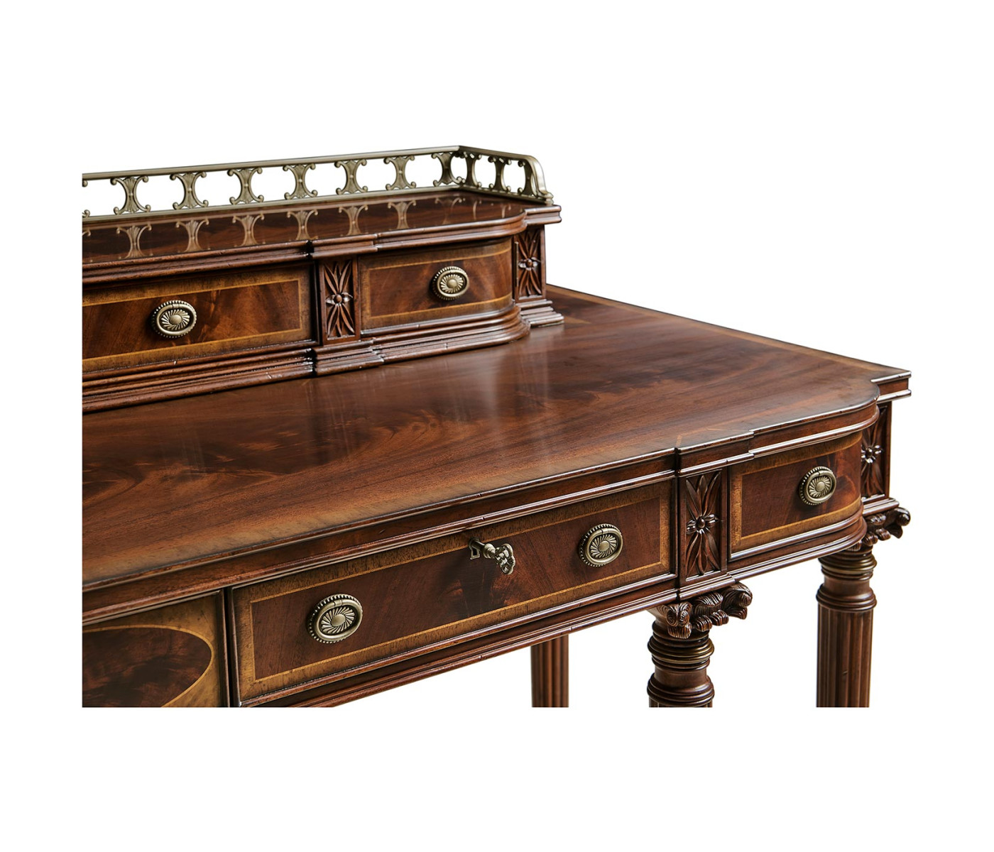 Buffet or Serving Table with Brass Gallery (Mahogany)