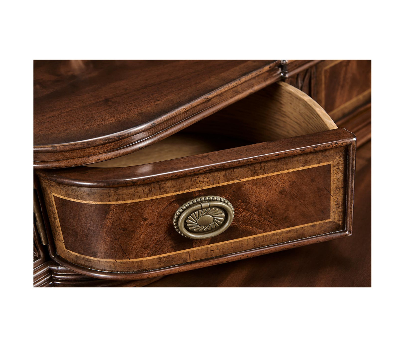 Buffet or Serving Table with Brass Gallery (Mahogany)