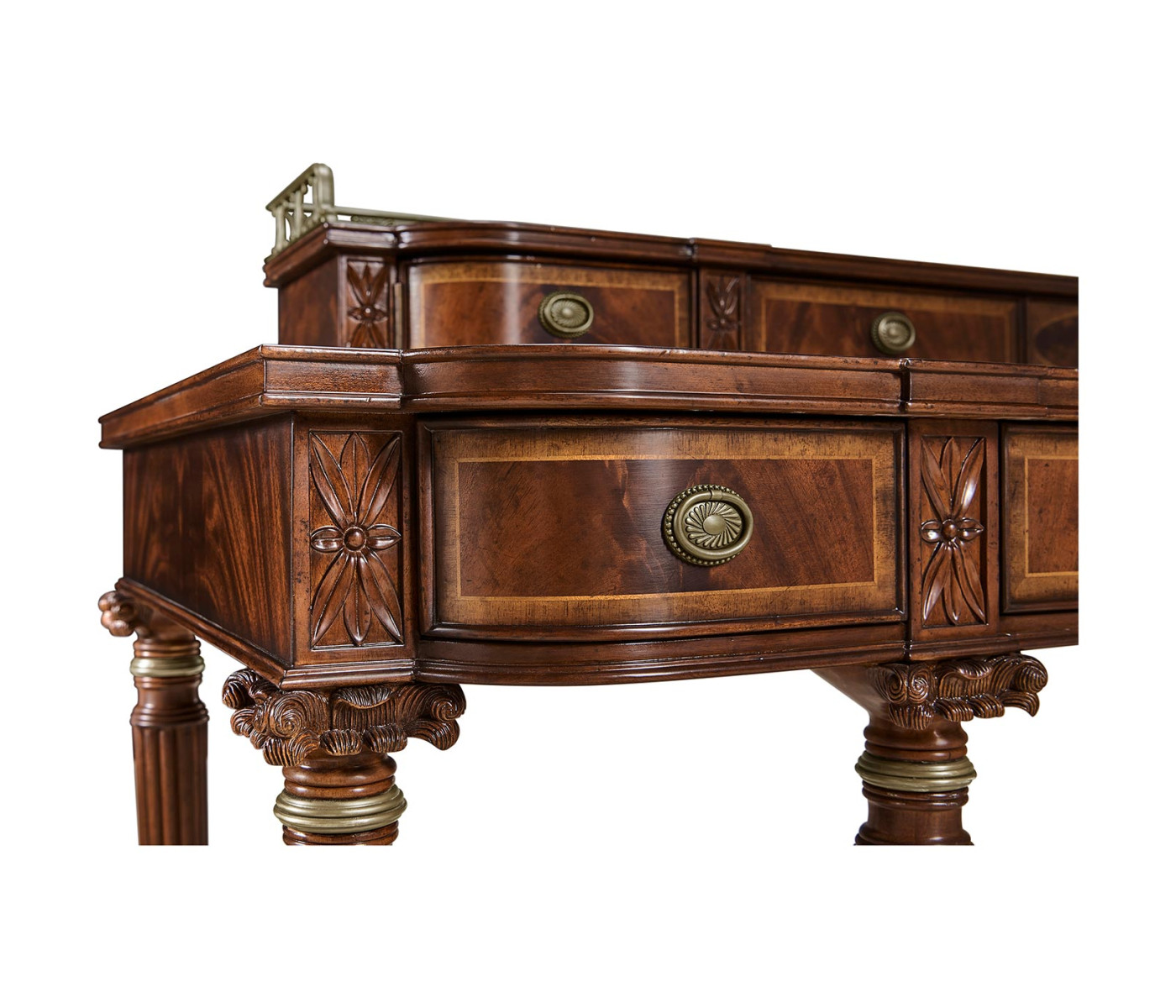 Buffet or Serving Table with Brass Gallery (Mahogany)