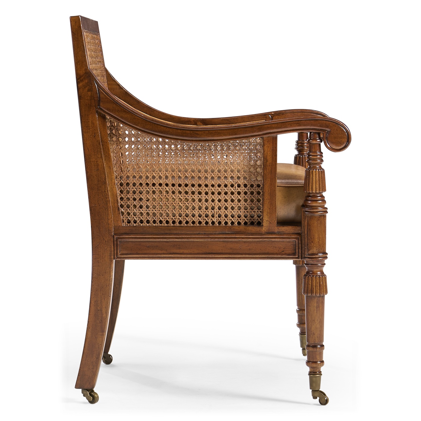 Walnut Caned Bergere Chair