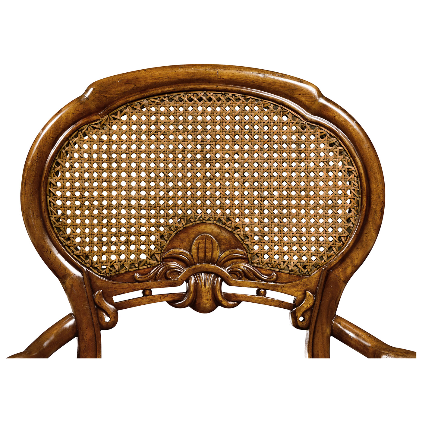 French Style Salon Arm Chair with Caned Back