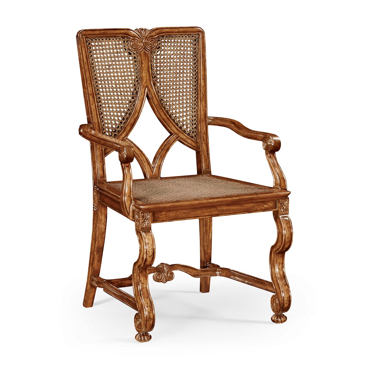 Continental chair with panelled caned back (Arm)