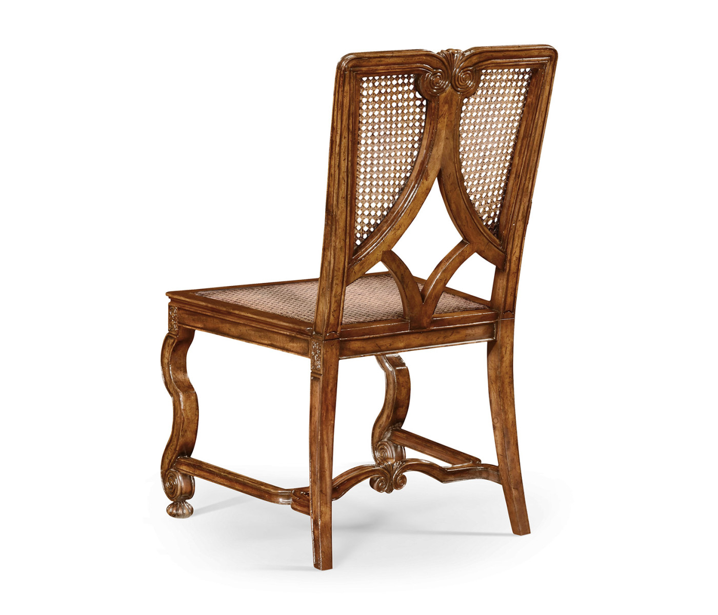 Continental Side Chair with Panelled Caned Back