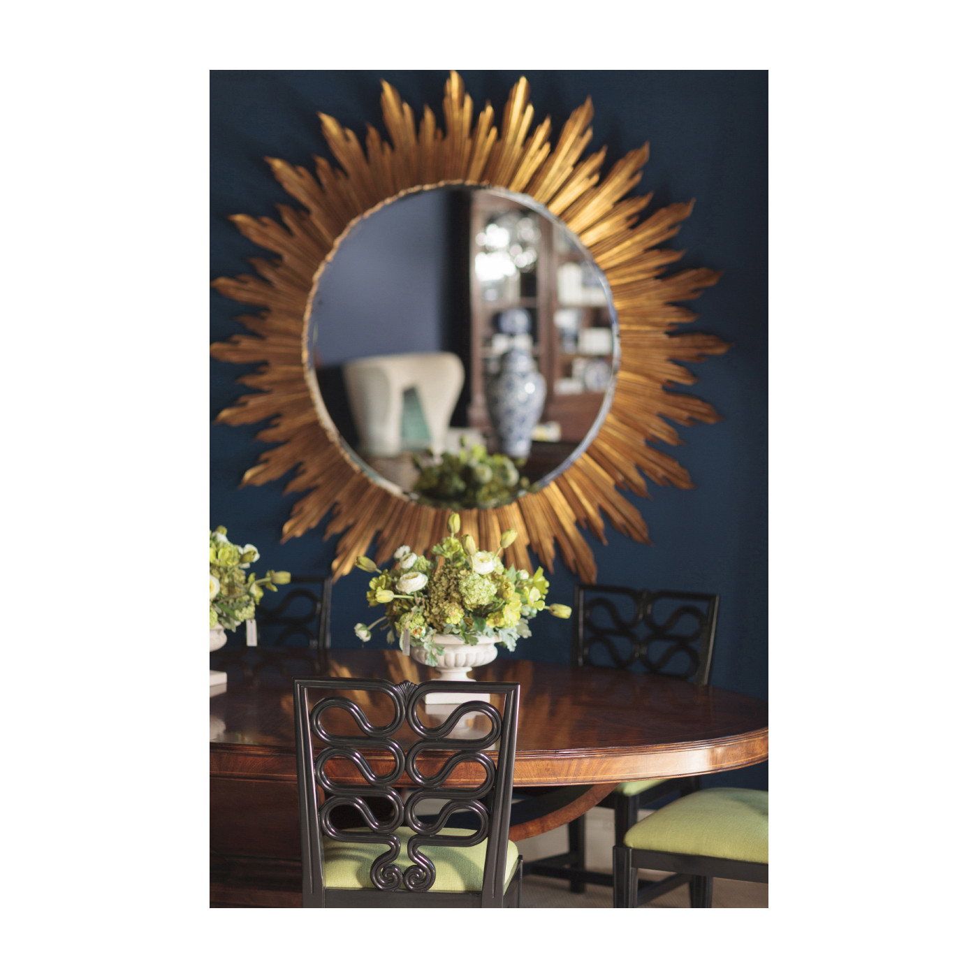 Black Painted Serpentine Open Back Dining Side Chair