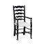 Traditional Ladderback Black Painted Dining Arm Chair