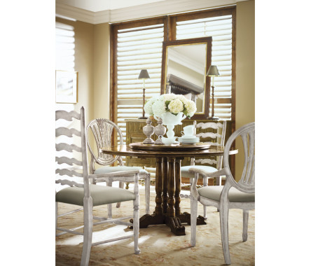 Traditional Ladderback Grey Painted Dining Arm Chair