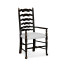 Traditional Ladderback Honey Black Painted Dining Arm Chair