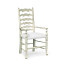 Traditional Ladderback White Painted Dining Arm Chair