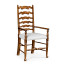 Traditional Ladderback Walnut Dining Arm Chair