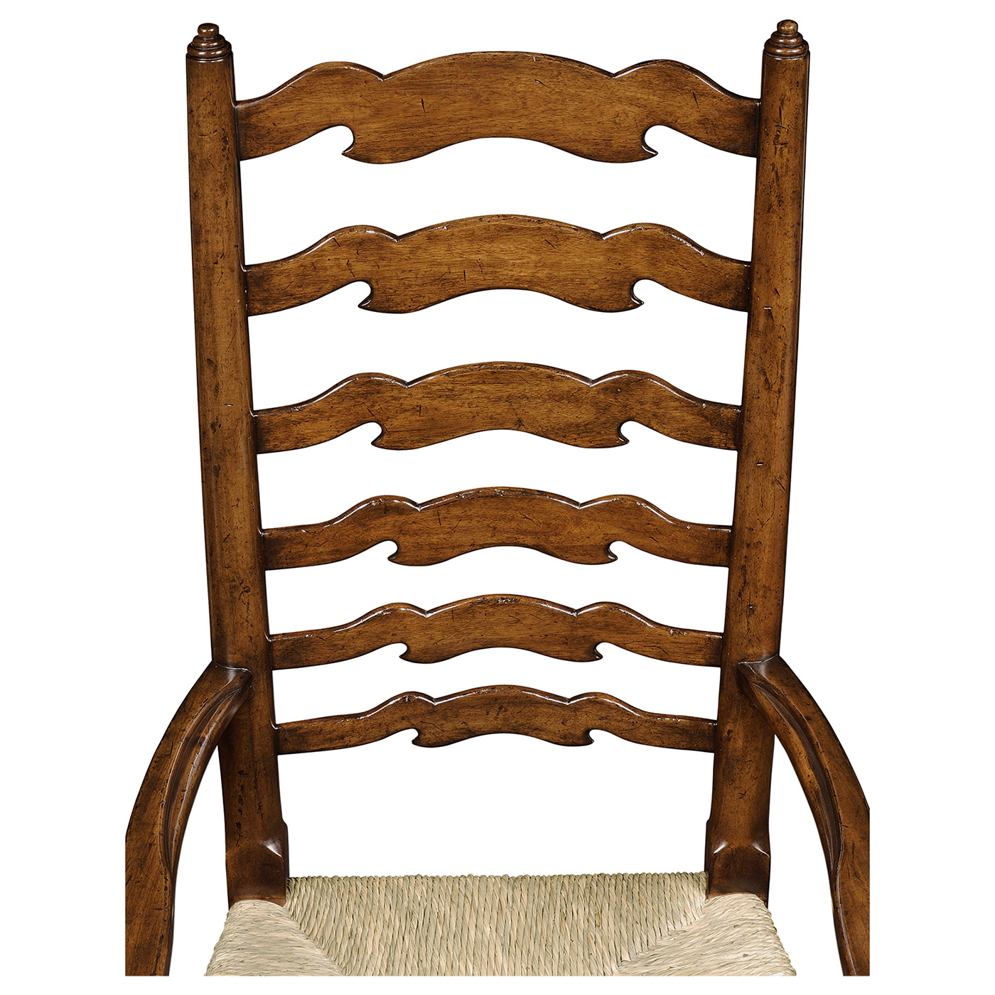 Traditional Ladderback Walnut Dining Arm Chair