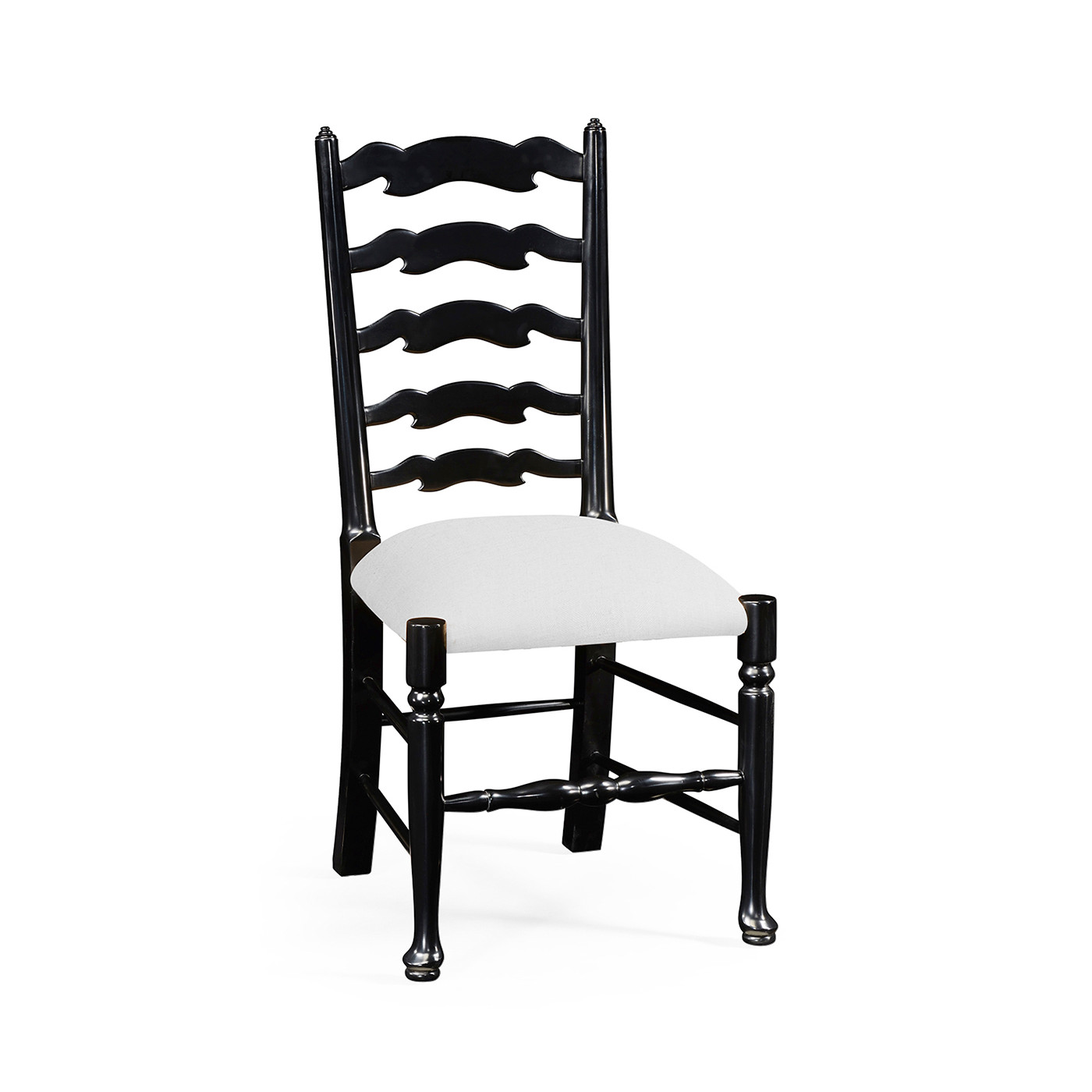 Traditional Ladderback Black Painted Dining Side Chair