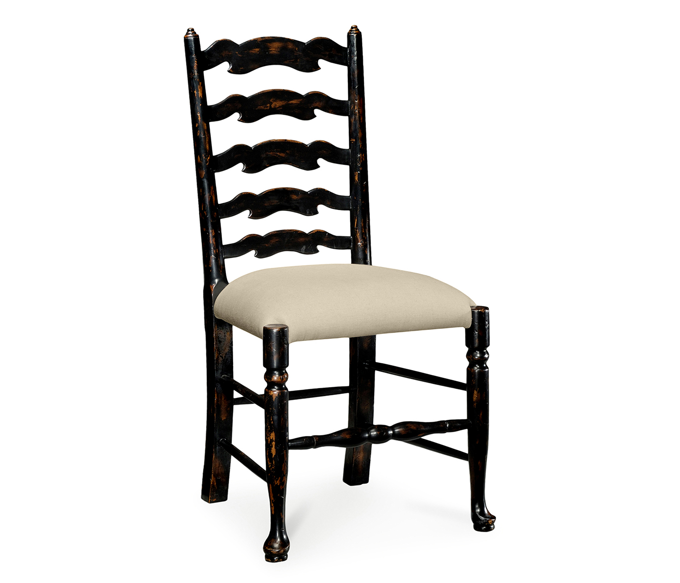 Traditional Ladderback Honey Black Dining Side Chair