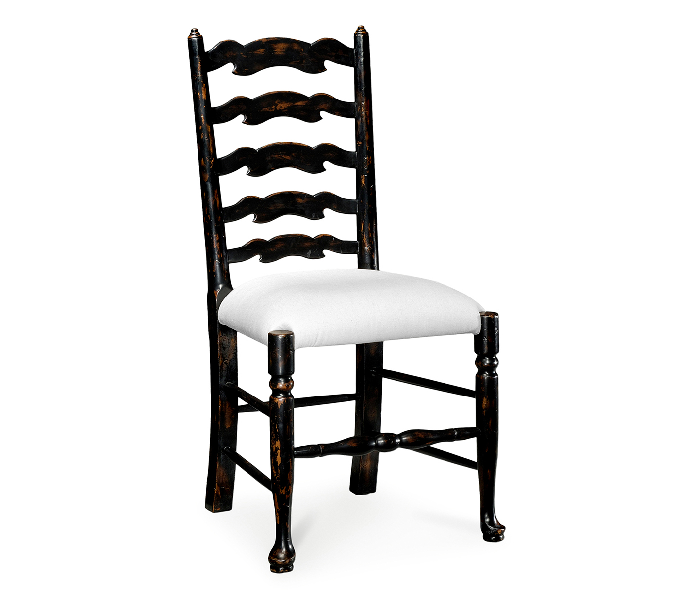 Traditional Ladderback Honey Black Dining Side Chair