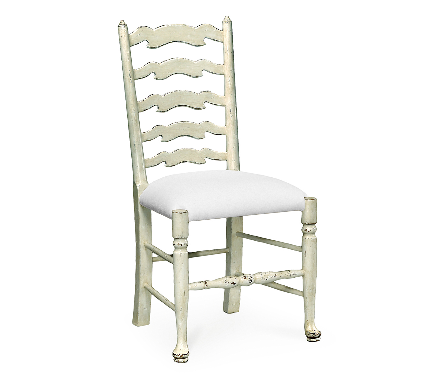 Traditional Ladderback White Painted Dining Side Chair