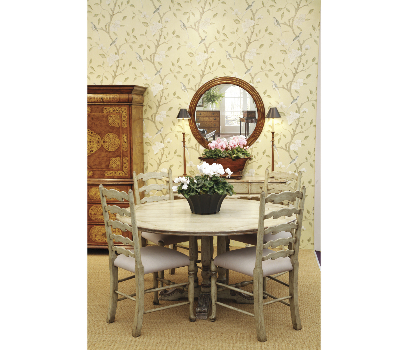 Traditional Ladderback White Painted Dining Side Chair