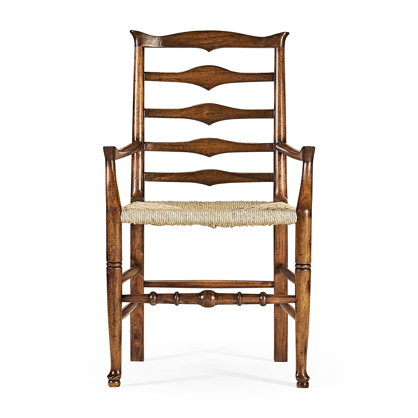 Traditional Triangular Ladderback Arm Chair