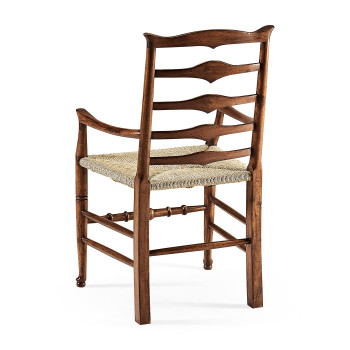 Traditional Triangular Ladderback Arm Chair